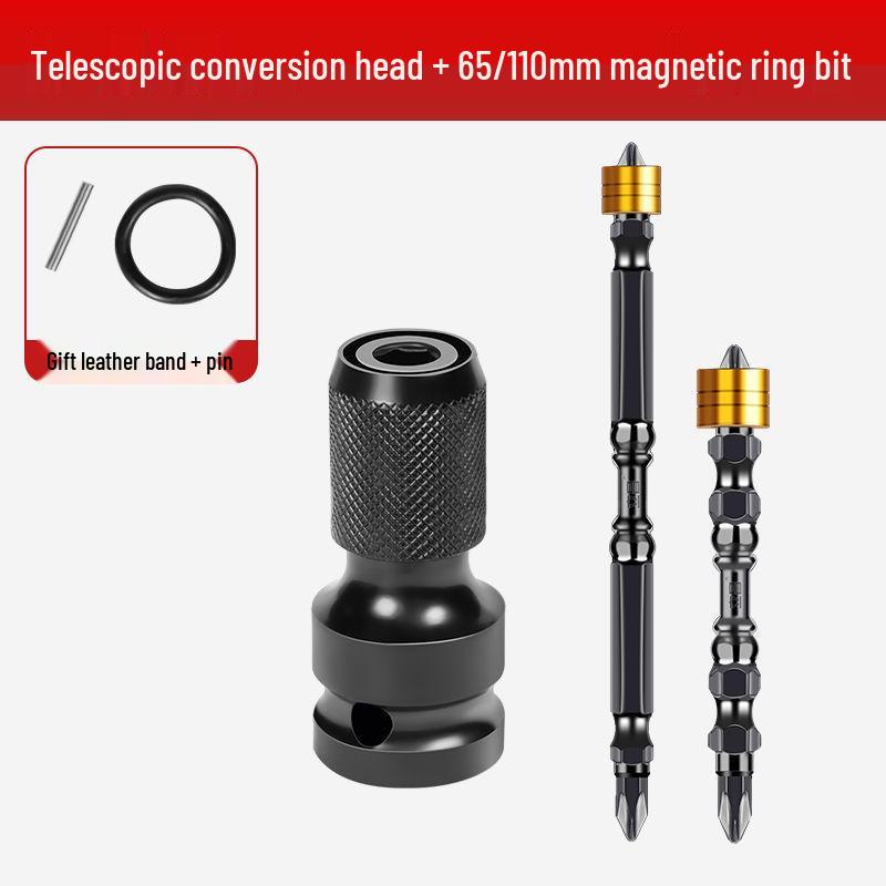 Universal Electric Wrench Conversion Socket To Hex Bit Adapter with Telescopic Spring Sleeve