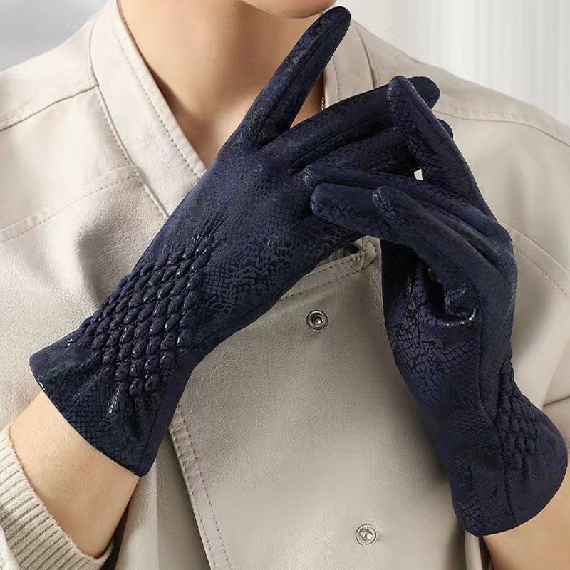 Snake Pattern Fashion Personality Winter Keep Warm Women's Gloves Touch Screen Windproof Light Waterproof Elasticity