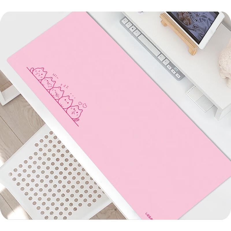 LESAILES Süße Katze Rosa Gaming Schreibtischmatte 800x300x3mm
