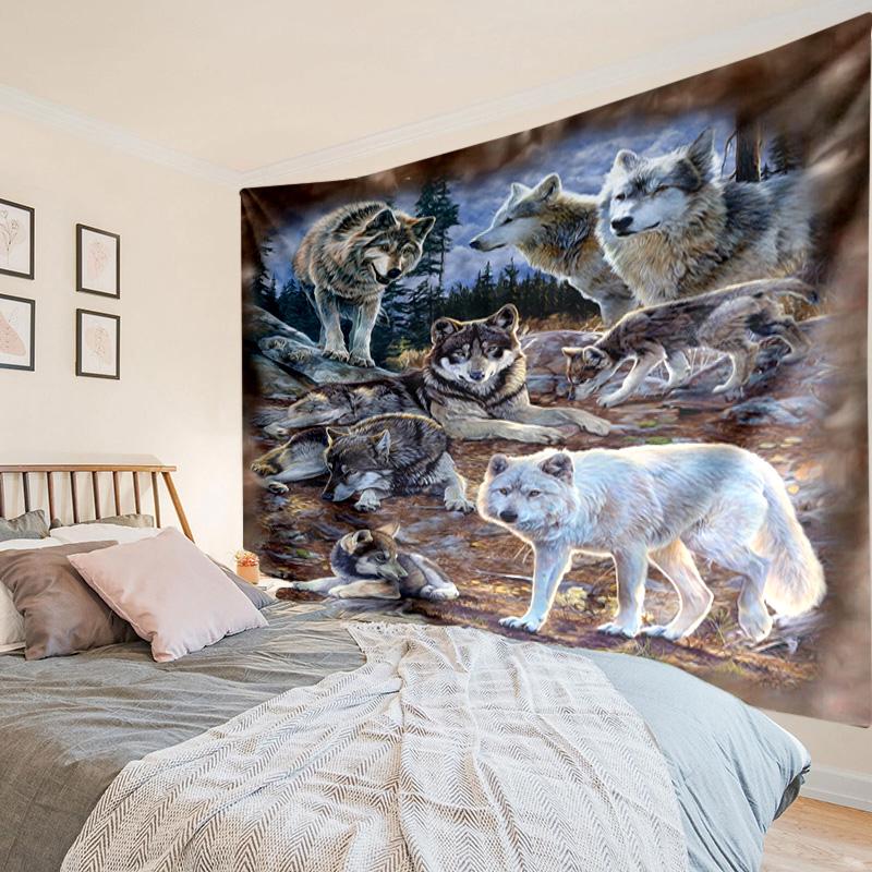 Wolf Pack Wilderness Tapestry Room Decoration Wall Hanging for Living Room Bedroom, Dormitory, Birthday and Christmas Gifts