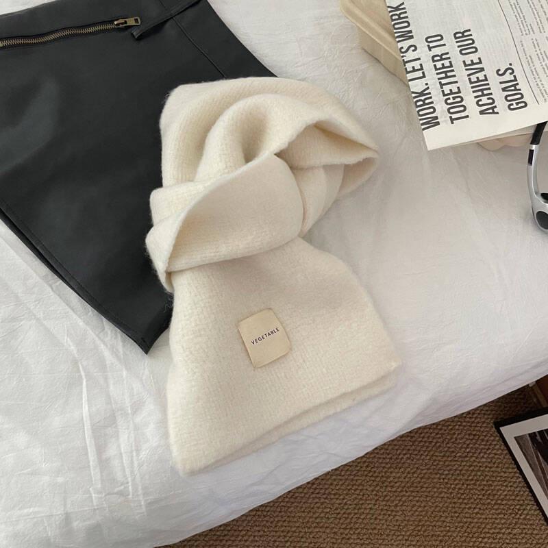 Korean Style Faux Cashmere Snood: Unisex Versatile Solid Color Scarf Shawl for Autumn and Winter