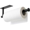 Theaoo Paper Towel Holder - Under Cabinet Paper Towel Holder for Kitchen, Adhesive Paper Towel Roll Rack for Bathroom Towel, Wall Mounted Matte Black