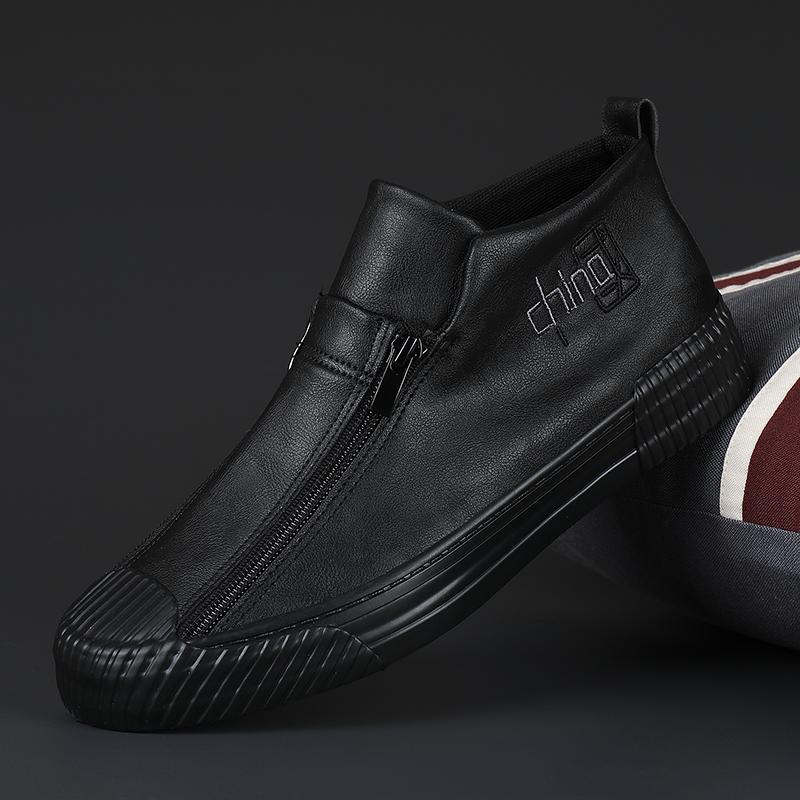 2022 Summer Newest Men Casual Shoes Fashion Light Sneakers Comfortable Soft-Soled Good Quality Outdoor Non-Slip Solid Color Leather 42