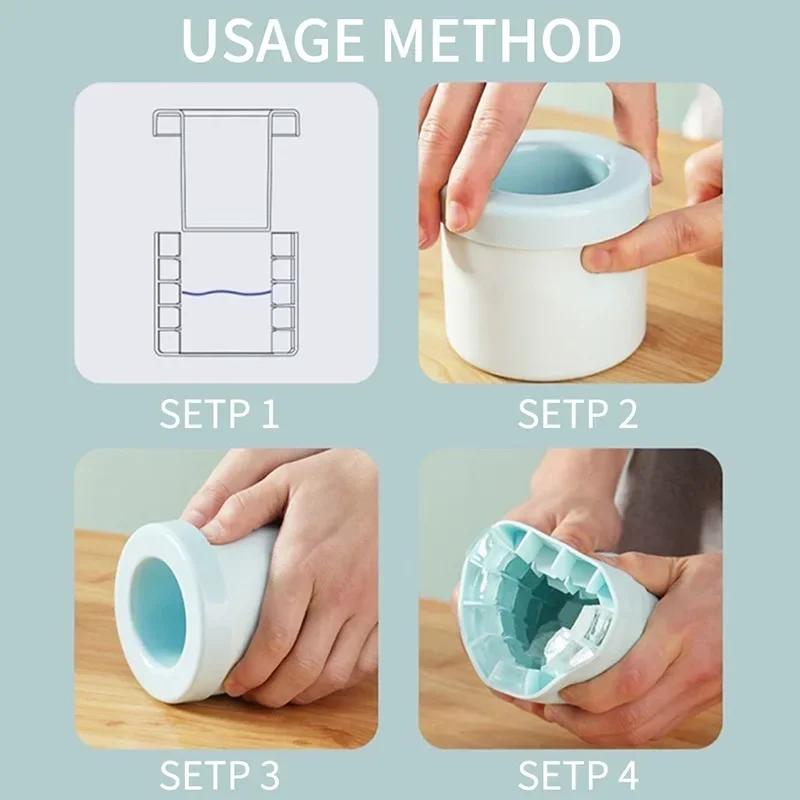 1 buc silicon gheață cub mucegai rotund găleată gheață vară casă DIY frigider congela gheață Maker creativ Ice Cube mucegai barware instrumente