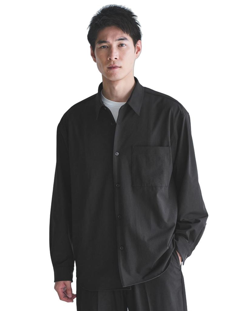 United Arrows Green Label Relaxing FREELITCH Box Regular Collar Shirt - Stretch - 32111083355 0970 BLACK(09) L