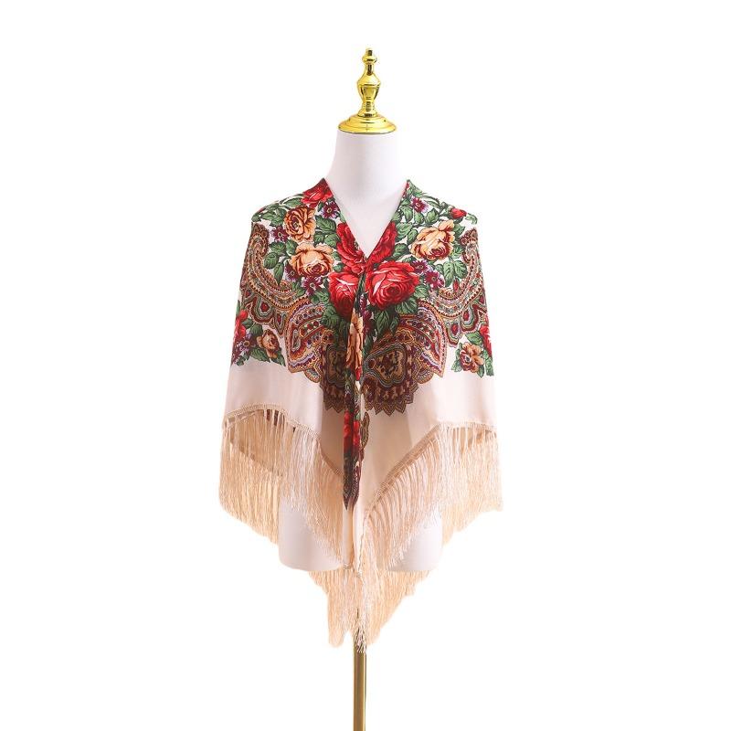 110 Schal Retro Klassisch Quadratischer Schal Warm und Schön Mehrfarbiger Schal