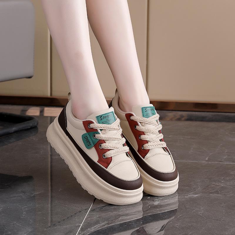 Small Height Increase Women's Shoes Small White Shoes Women's Platform Sports Board Shoes Internet Celebrities Show Small Feet New Women's Shoes KT-27