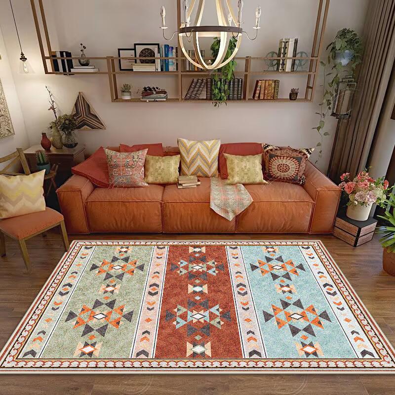 Böhmisch Große Größe Rutschfest Dekoration Zuhause Wohnzimmer Teppich Weich Faltbar Raumdeko Schlafzimmer Teppich Einfache Reinigung Sofa Tischmatte