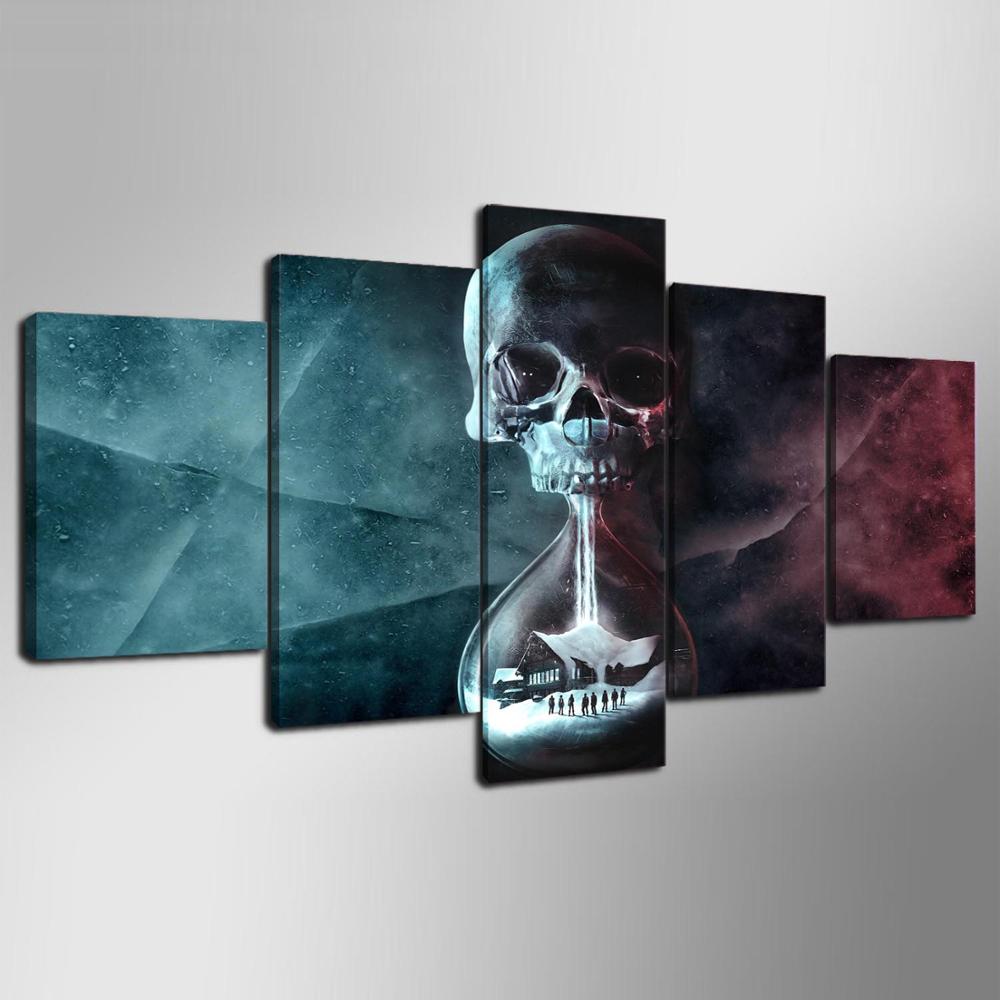 

Картина на холсте, 5 шт., модульные картины с черепом до рассвета, плакат, настенная живопись, печать, фотографии, домашний декор для гостиной, произведения искусства 20x35cm*2 20x45cm*2 20x55cm*1