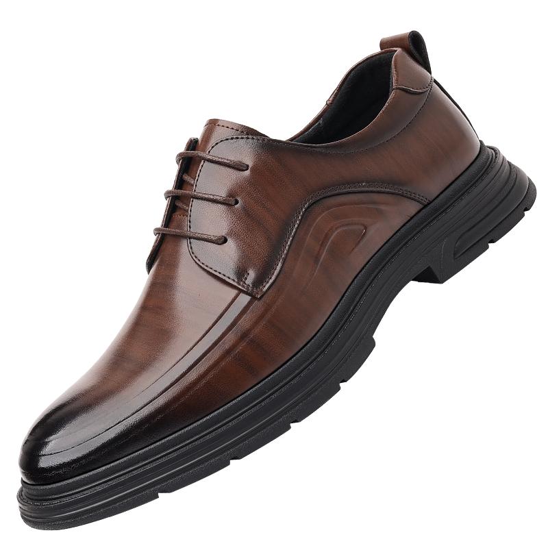 

Fashion High quality casual men s leather shoes Minimalist comfortable and luxurious style Formal business and office Four Seasons Shoes 38 коричневий