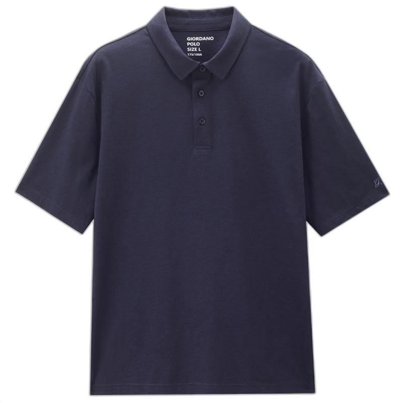 Giordano G+ Men s 3A Antibacterial Linen Blend Loose Short Sleeve Polo Shirt XL