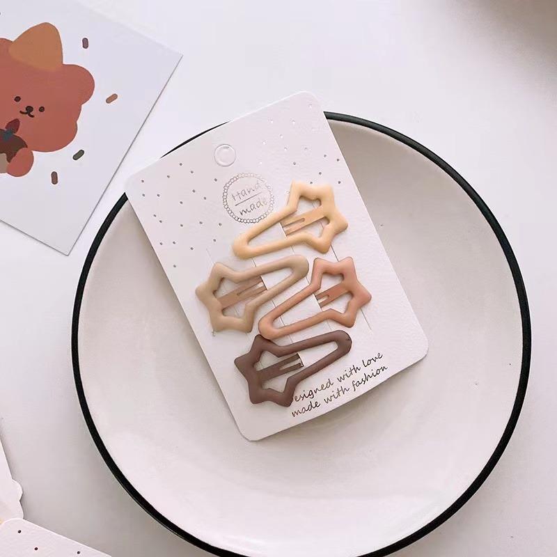 4 sztuk/worek nowy beżowy Barrettes dla dzieci dziewczyna moda piękny herbata mleczna kolor spinka do włosów dla dzieci dziewczyna prezent akcesoria do włosów