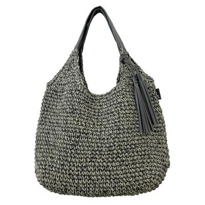3098 Leichte Tragetasche mit Quaste, LT, runder Korb [Rootote] (khaki)