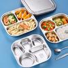 Dishwasher Safe Lunch Plates Efficient Stainless Steel Divided Dinner Plates for Toddlers Elderly and Hospital Use
