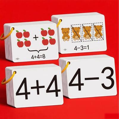 132 Additions- & Subtraktionskarten ein vollständiger Satz, um kleinen Kindern zu helfen, ihre Rechenfähigkeiten frühzeitig zu entwickeln | Multiplikation und