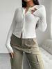 Women's Tops Y2K Solid Color Slim Cardigan Button Long Sleeve T-Shirt
