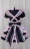 Maid Gothic Waitress Cosplay Costume with Ruffled Lolita Neat and Short Black and Pink Size [Shangki Manufacturing] Outfit, Lolita, Headband, Cute,