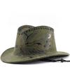 New Camouflage Spring, Summer and Autumn Men's Western Cowboy Hat, Sunshade Top Hat, Beach Hat, Horseback Riding Hat, Leather Jazz Hat.
