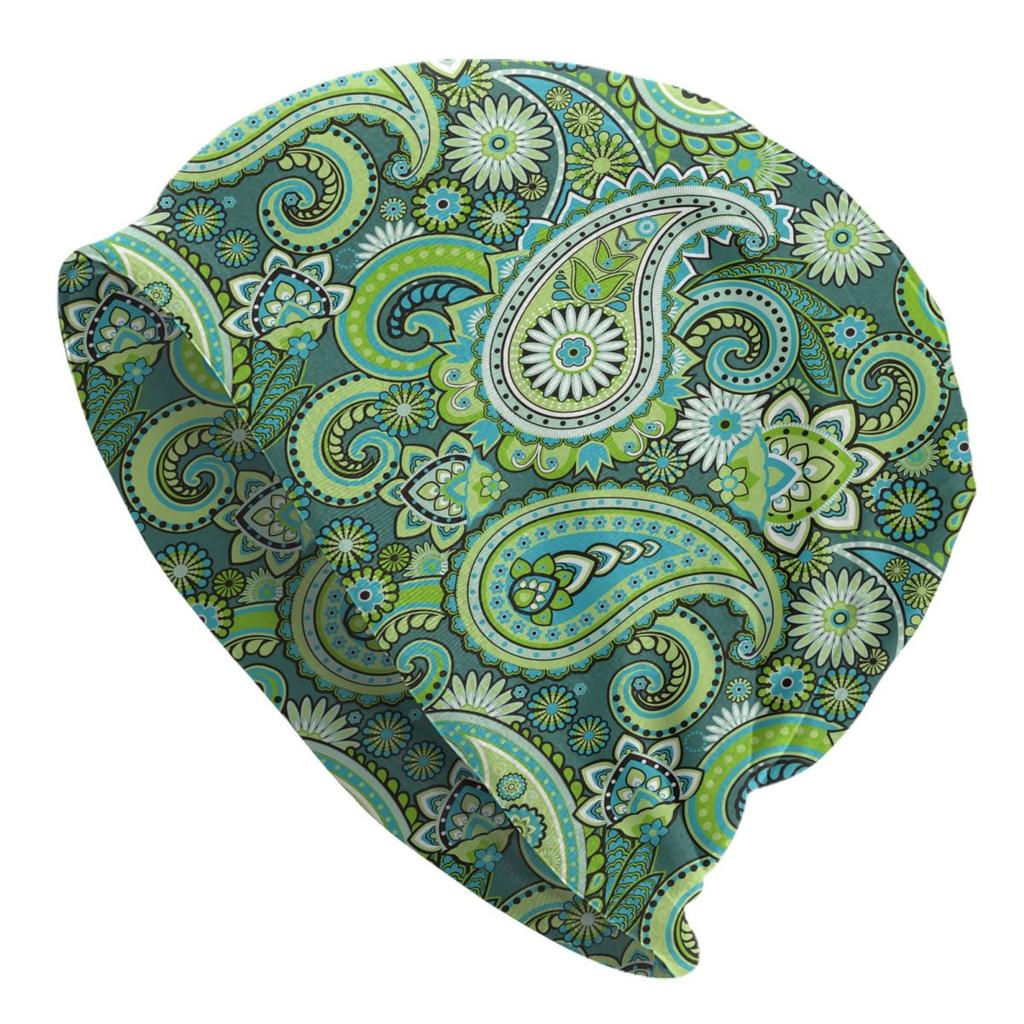 Custom Ethnic Bohemia Style Paisley Bandana Skullies Beanies Caps Streetwear Winter Warm Knitting Hat Adult Unisex Bonnet Hats