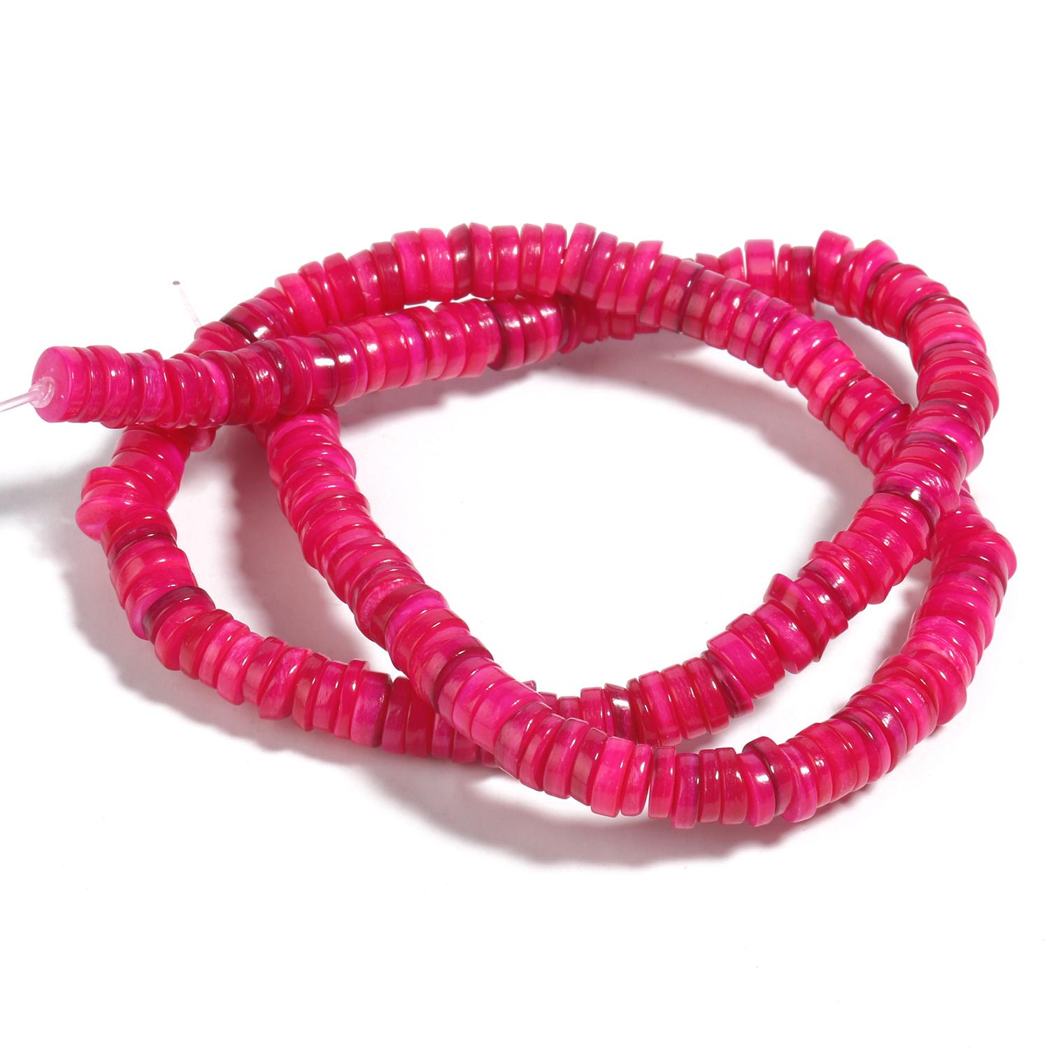 

Плоские бусины в виде пресноводных ракушек Heishi, круглые свободные бусины-разделители Rondelle для изготовления ювелирных изделий, браслеты из перламутровых ракушек своими руками, 15 дюймов 6mm