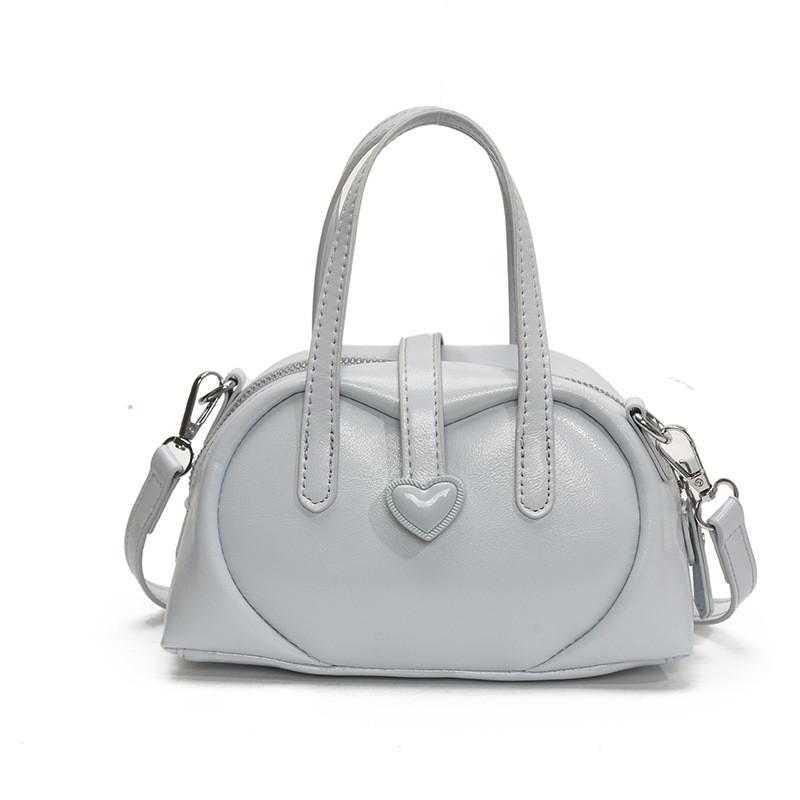 Minimalist Pu Heart Handbag For Daily Casual Wear With Zipper Closure