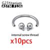 G23 Titanium 10PCS Labret Lip Stud Piercing Eyebrow Body Jewelry Nose Ring C rod For Women Septum Piercing