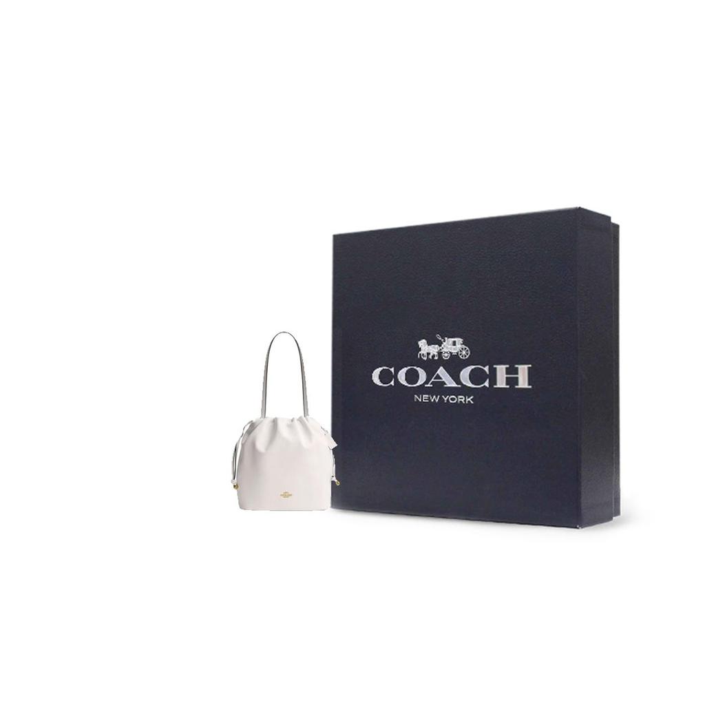 Coach Faye 28 Logo Drawstring Closure Epi Leather Tote Shoulder Bag Large Women Bags Chalk-White CV947-IMCHK