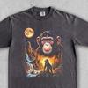 Baby Monkey Moon Forest Shirt, Cute Chimp Howling Tee, Primate Wildlife Graphic, Jungle Animal Shirt, Emotional Nature Gift