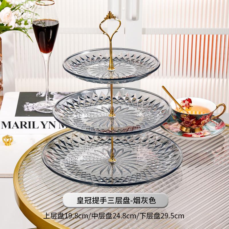 Acrylic Cake Pan Multi-layer Cake Stand Dessert Plate Dim Sum Dish Fruit Plate Candy Tray Snack Tray Bread Plate Fruit Holder