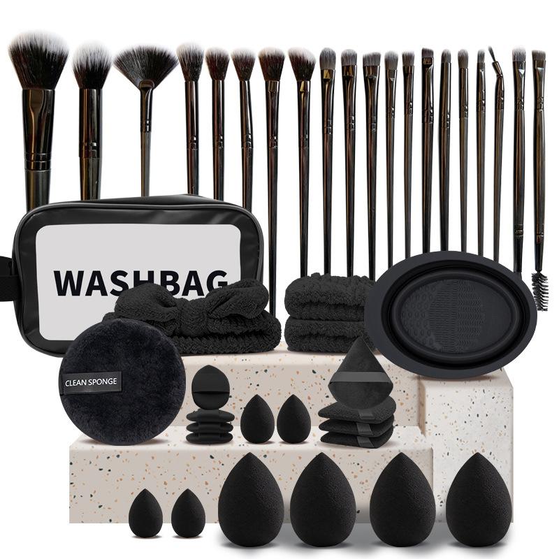 Professional 20-56PCS Makeup Brush Set Portable Storage Bag Soft Beauty Sponge Powder Puff Cosmetic Blending Brush Face Makeup Tools for Travel Daily