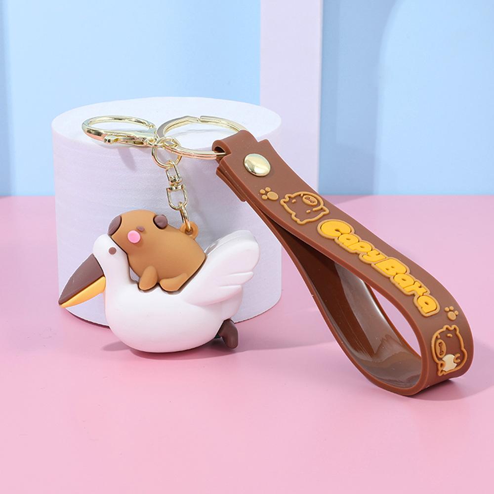 Creative Cute Capybara Keychains For Car Keychain Anime Cartoon Capibala Pendant Women Doll Keyring Charm Holiday Gifts Jewelry