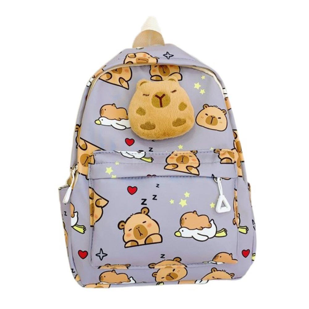 Doll Decoration Capybara Backpack Thickened Large Capacity School Bag Friends