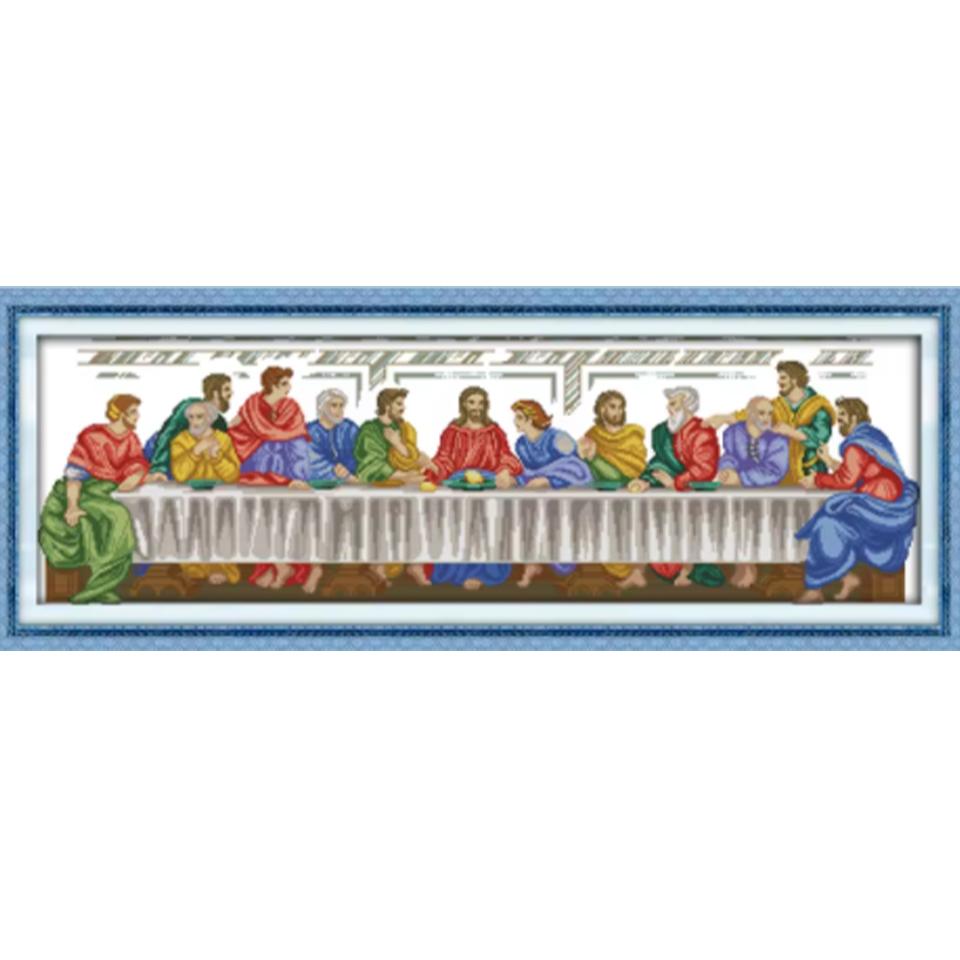Happy Sunday Last Supper Picture Cross Embroidery Set 5DDIY Diamond Drawing Jesus Christ Embroidery Set Home Decoration 2024