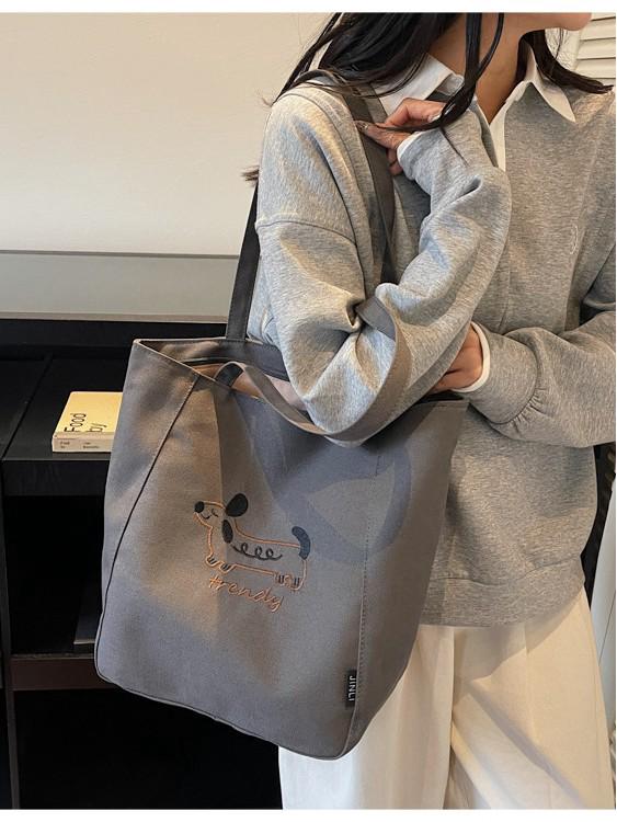 2025 Autumn/Winter Women's Lightweight Korean Style Tote Bag - Large Capacity, Simple Fashion, Commuter-Friendly