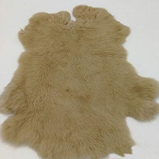Natural Tanned Rabbit Fur Hide (10  by 12  Rabbit Pelt with Sewing Quality Leather) (Natural Gray)