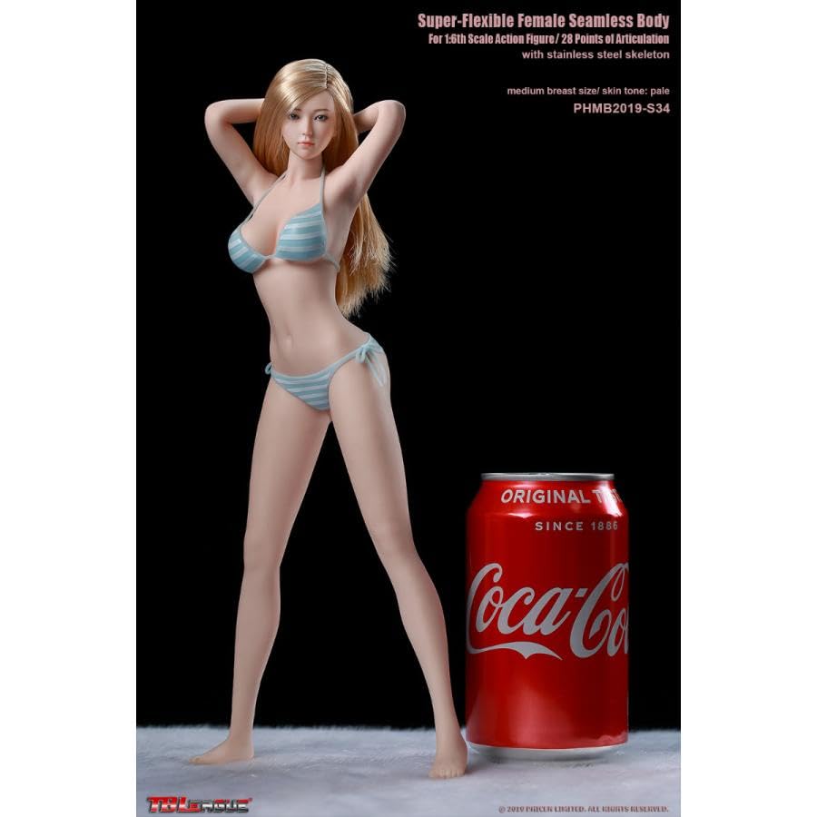 TBLeague 1/6 Scale Super Flexible Seamless Female Body with Head, Bikini, and Replacement Parts (S34)