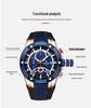 Herren-Chronographuhr - Wasserdicht, Leuchtend, Farbblockiertes Silikonarmband, Sportliches Design