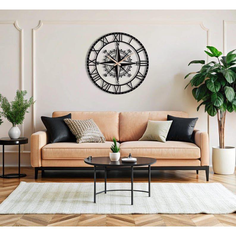 

Unique Wall Clock for Living Room | Stylish Large Analog Wall Clocks for Office, Bedroom, Drawing Room & Kitchen | Non-Ticking Hanging Wall Clock 50 CM