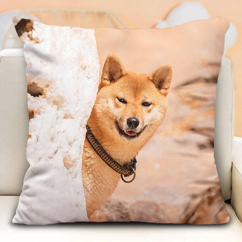 New Funny Shiba Inu Pillow Case Cute Cartoon Dog Cushion Cover For Bedroom Living Room Home Decorative Pillowcase