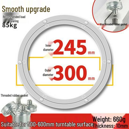 Round Marble Wooden Dining Table with Silent Aluminum Lazy Susan and Rotating Base