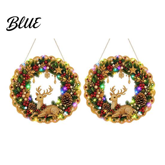 Christmas Tree Hanging Decor 2Pcs Pearl Diamond Ornament Set 2D Acrylic Glitter Charms with Ribbon Festive Pendant for Holiday Party Indoor