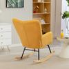 Sheepskin Rocking Chair, 40° Rocking, Beech Wood Legs, 120 kg, 71 x 98 x 101 cm, Yellow