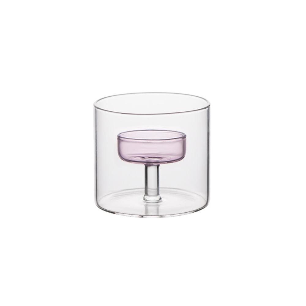 Transparent Glass Candle Holder Heat-resistant Scented Candles Cup INS Candlestick Wedding S