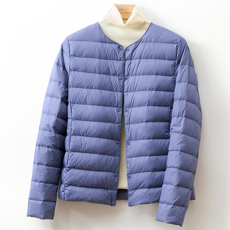 New national standard down liner light down jacket women's short collarless autumn and winter thin white duck down light inner wear