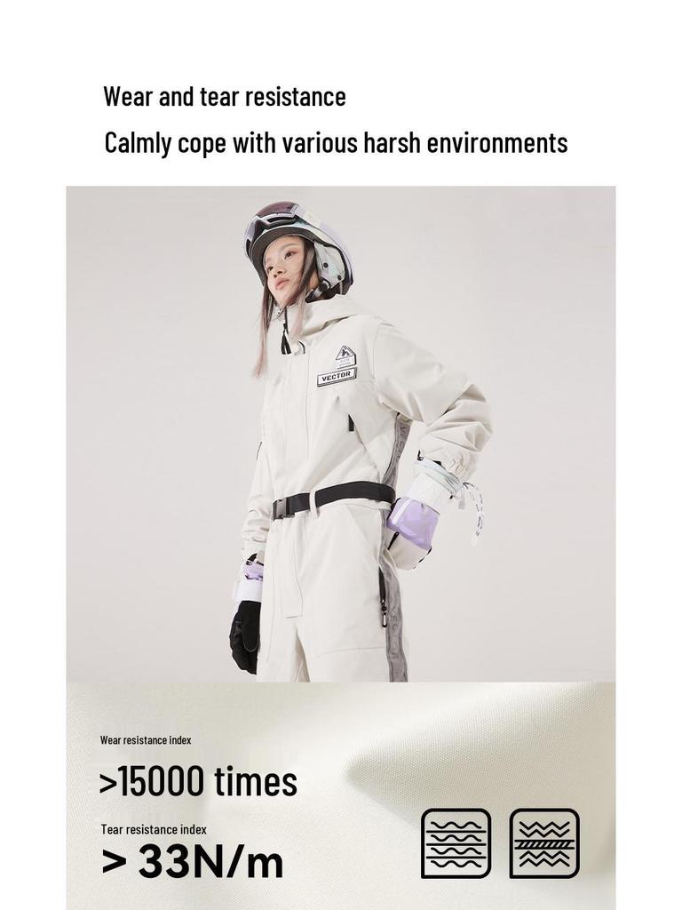 VECTOR Unisex Ski Suit: Warm, Windproof, Waterproof One-Piece Jumpsuit for Winter Outdoor Sports.