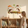 Yousheng Cute Hedgehog and Mushroom Wall Stickers, Watercolor Cartoon Animal Decals for Kids Room Nursery Kitchen, Removable PVC Waterproof
