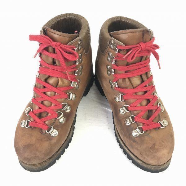 90s Vintage San Michele Vibram Sole Leather Trekking Boots 39 24.5 Brown(USED)