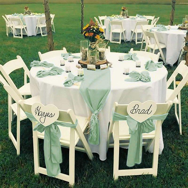 10pcs Satin Chair Streamer Universal Chair Covers 17*275cm Ribbon Bow with Bow Ties Solid Color Wedding Birthday Decoration