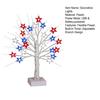 Independence Day LED Star Tree Decoration 18/24-Inch Patriotic Tabletop Light with 24 Red White Blue Stars 8 Modes Timer USB