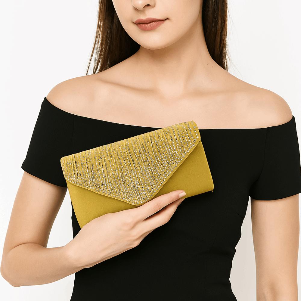 Large Capacity Women Evening Handbag Rhinestone Wedding Clutch Elegant Crossbody Bag  Party